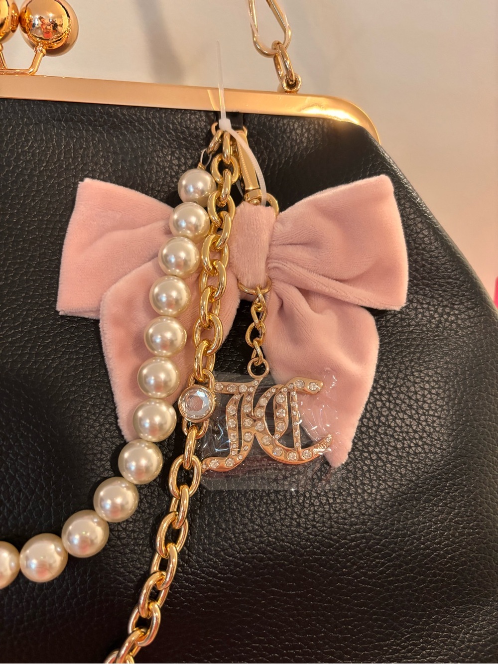 NWT Juicy Couture Kiss Lock Bow Large Frame Bag - Picture 3 of 6